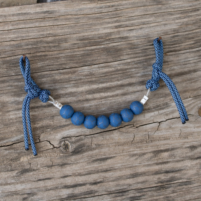 NRS Blue Crackle Silicone Beaded Curb Strap
