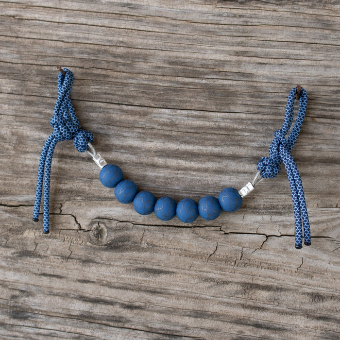NRS Blue Crackle Silicone Beaded Curb Strap