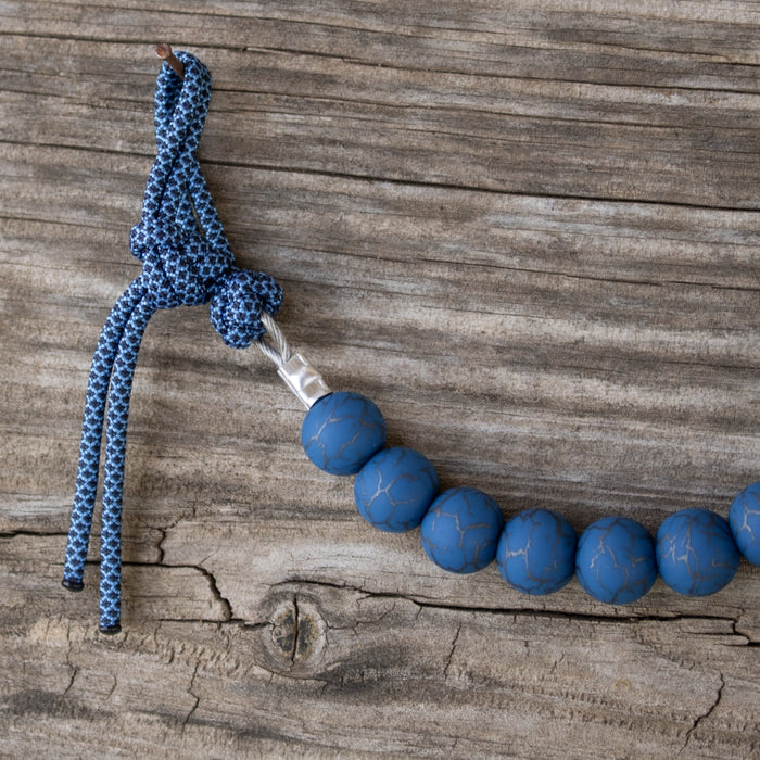 NRS Blue Crackle Silicone Beaded Curb Strap