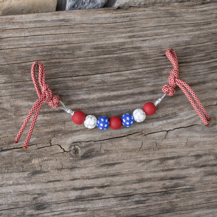 NRS 4th of July Red Silicone Beaded Curb Strap