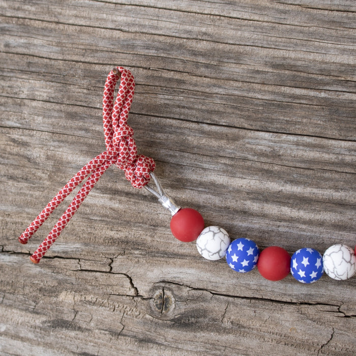 NRS 4th of July Red Silicone Beaded Curb Strap