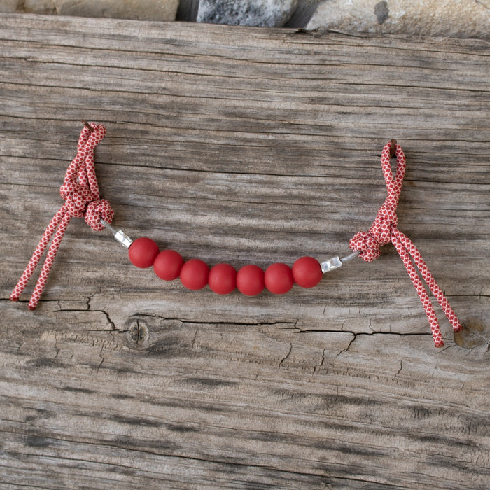 NRS Solid Red Silicone Beaded Curb Strap