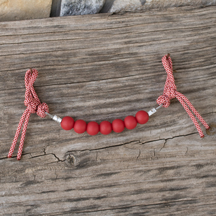 NRS Solid Red Silicone Beaded Curb Strap