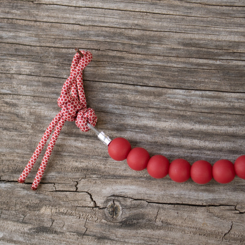 NRS Solid Red Silicone Beaded Curb Strap