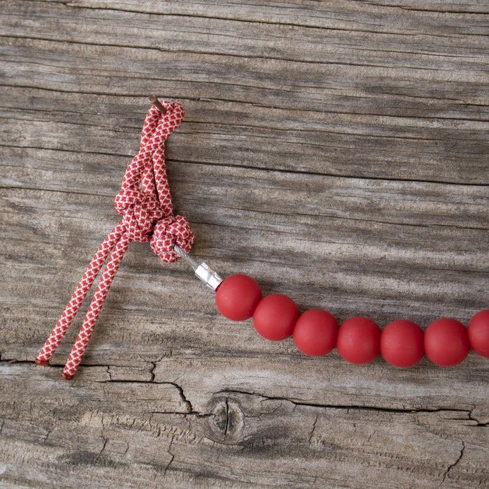 NRS Solid Red Silicone Beaded Curb Strap