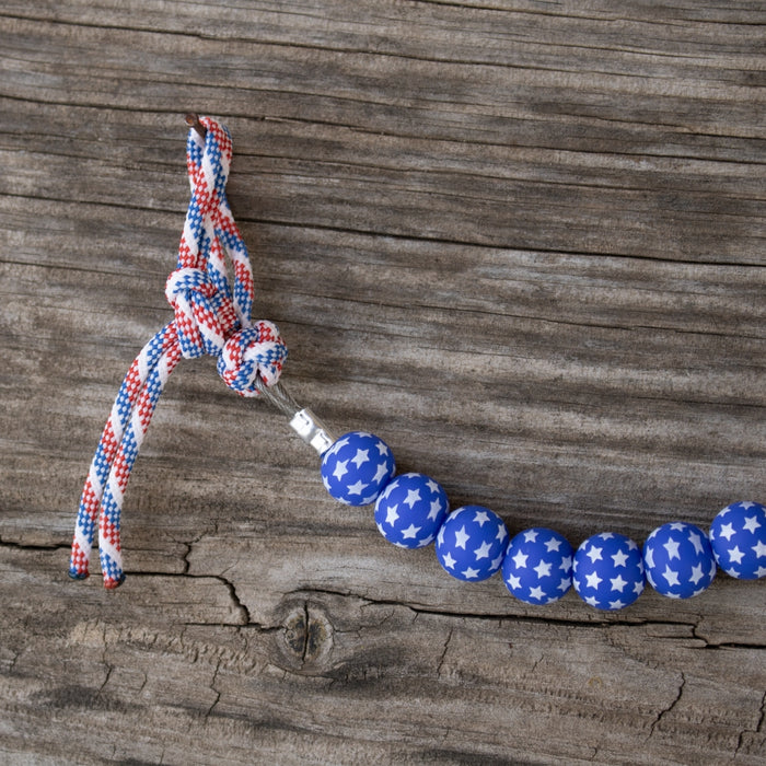 NRS Blue Stars Silicone Beaded Curb Strap