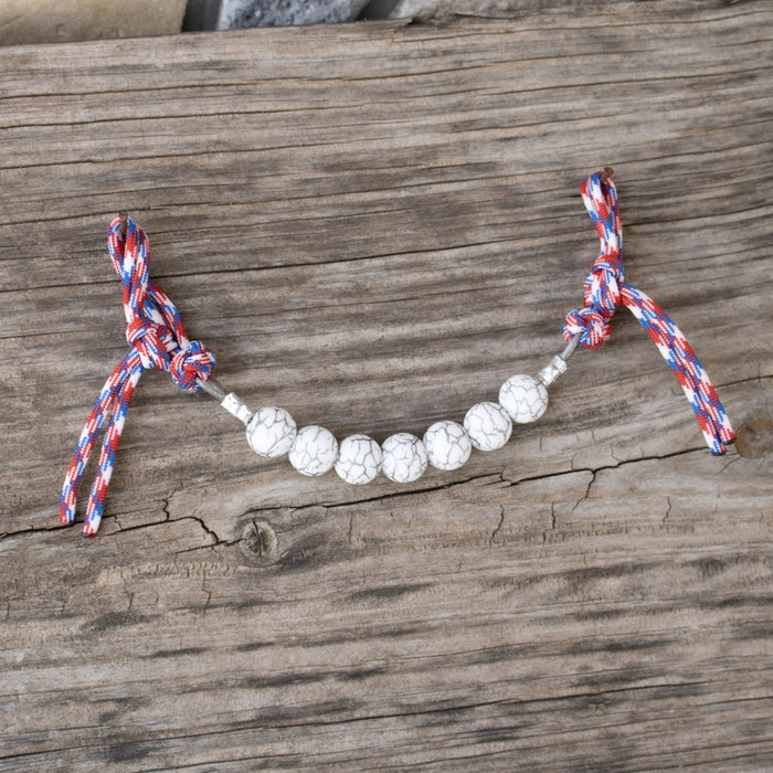 NRS White Crackle Independence Silicone Beaded Curb Strap