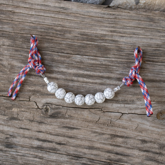 NRS White Crackle Independence Silicone Beaded Curb Strap