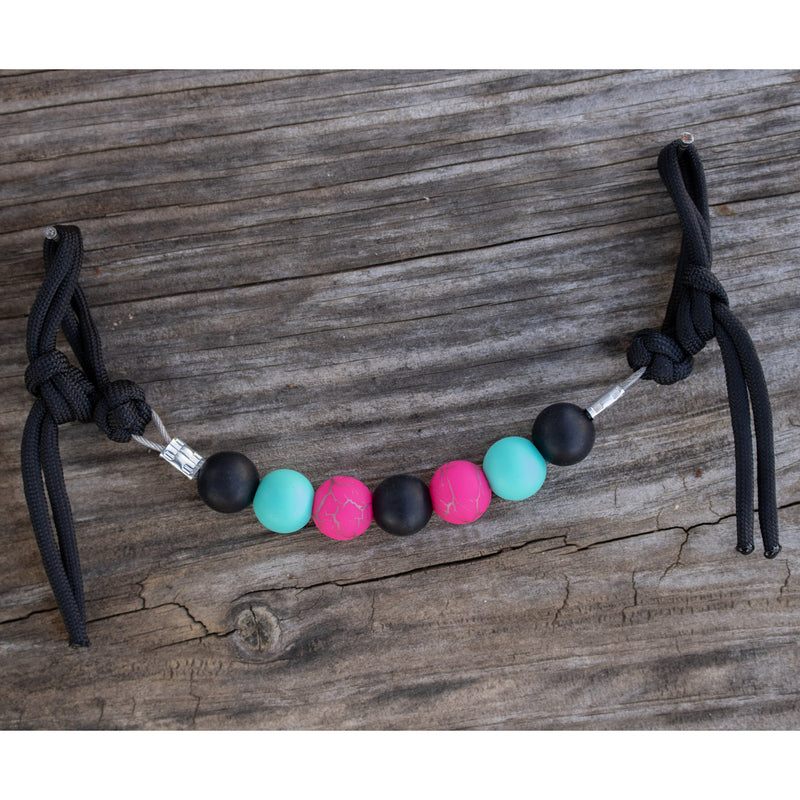 NRS Black Pink Turquoise Silicone Beaded Curb Strap