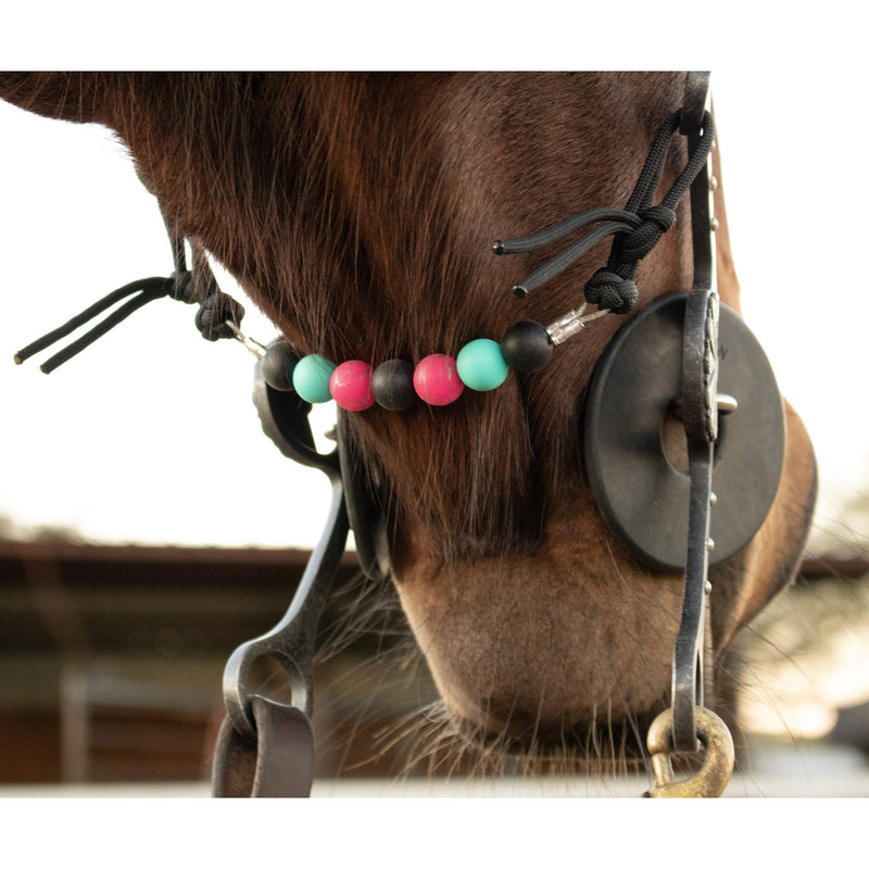 NRS Black Pink Turquoise Silicone Beaded Curb Strap