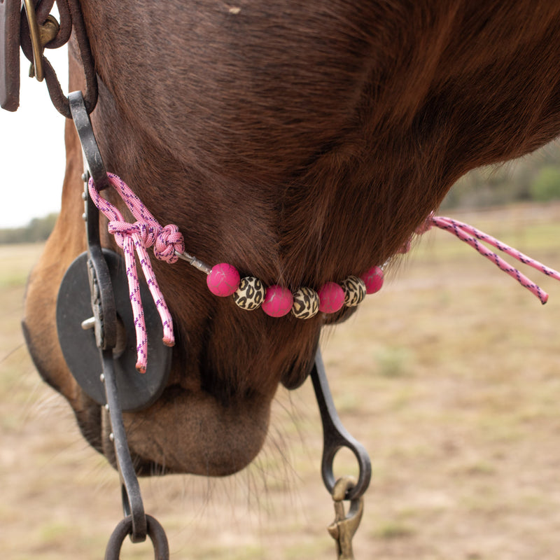 NRS Hot Pink Crackle Leopard Silicone Beaded Curb Strap