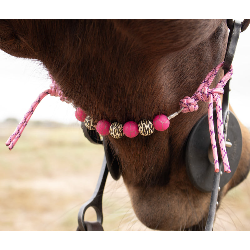 NRS Hot Pink Crackle Leopard Silicone Beaded Curb Strap