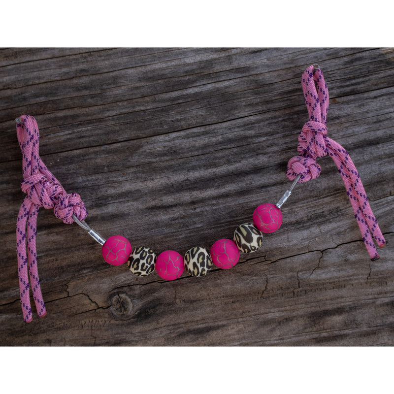 NRS Hot Pink Crackle Leopard Silicone Beaded Curb Strap