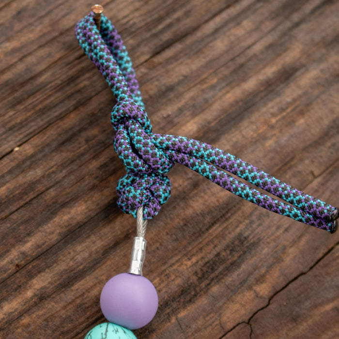 NRS Purple Turquoise Crackle Silicone Beaded Curb Strap