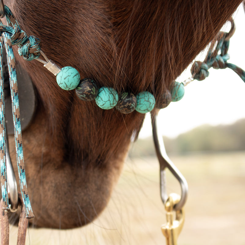 NRS Turquoise Crackle Cactus Silicone Beaded Curb Strap