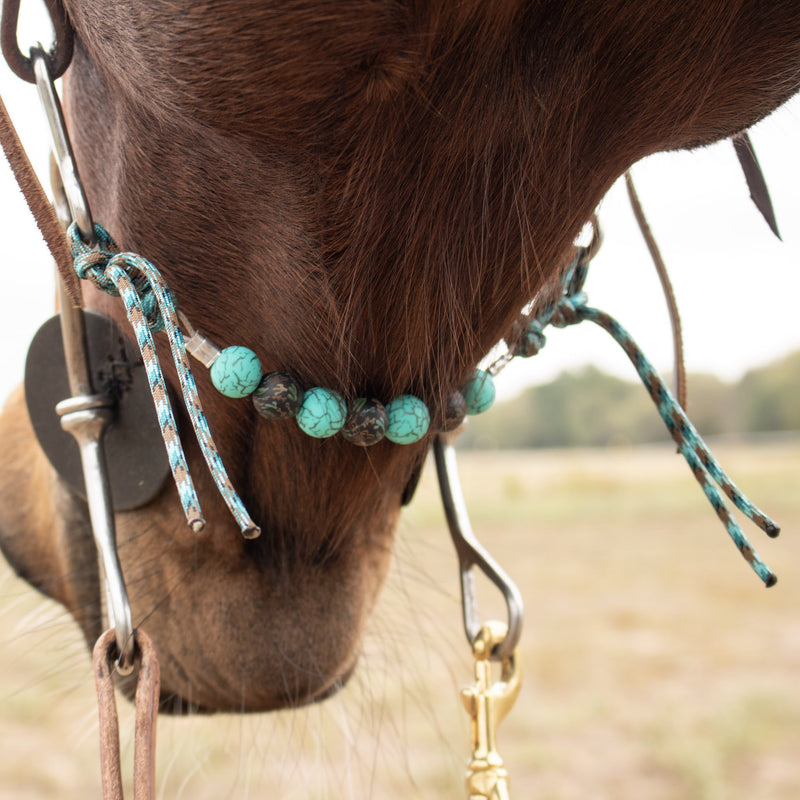 NRS Turquoise Crackle Cactus Silicone Beaded Curb Strap