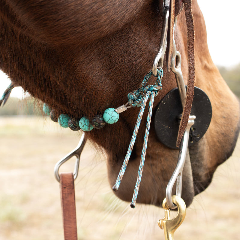 NRS Turquoise Crackle Cactus Silicone Beaded Curb Strap