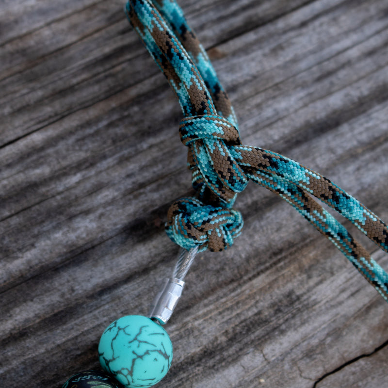NRS Turquoise Crackle Cactus Silicone Beaded Curb Strap