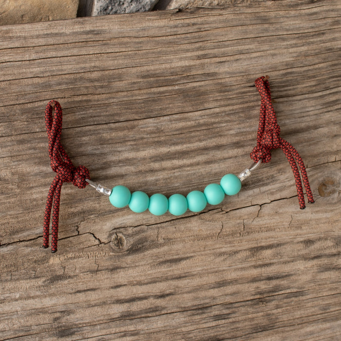 NRS Turquoise Red Diamond Silicone Beaded Curb Strap