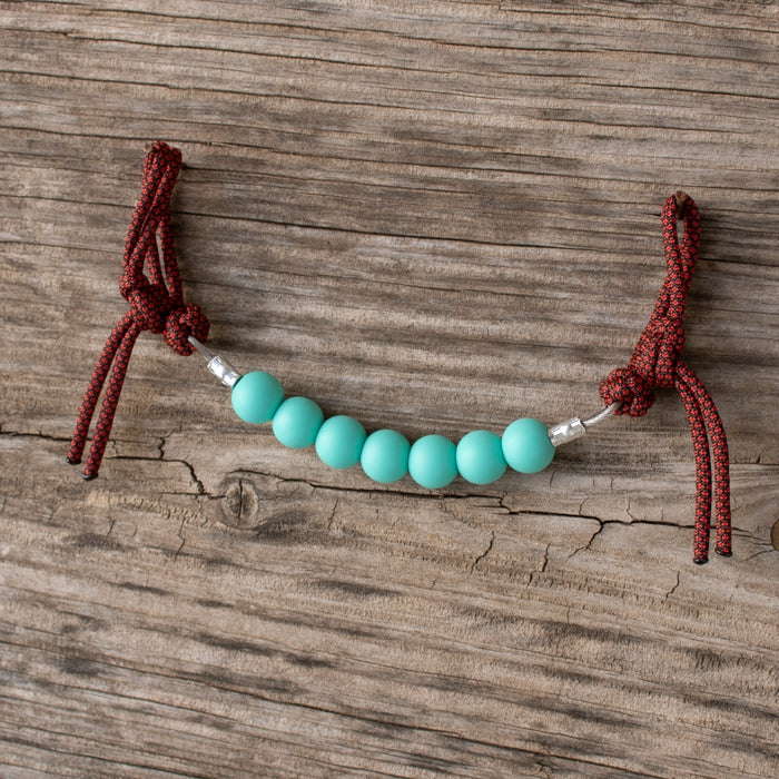 NRS Turquoise Red Diamond Silicone Beaded Curb Strap