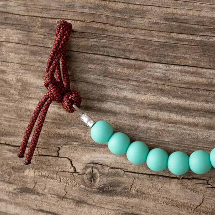 NRS Turquoise Red Diamond Silicone Beaded Curb Strap