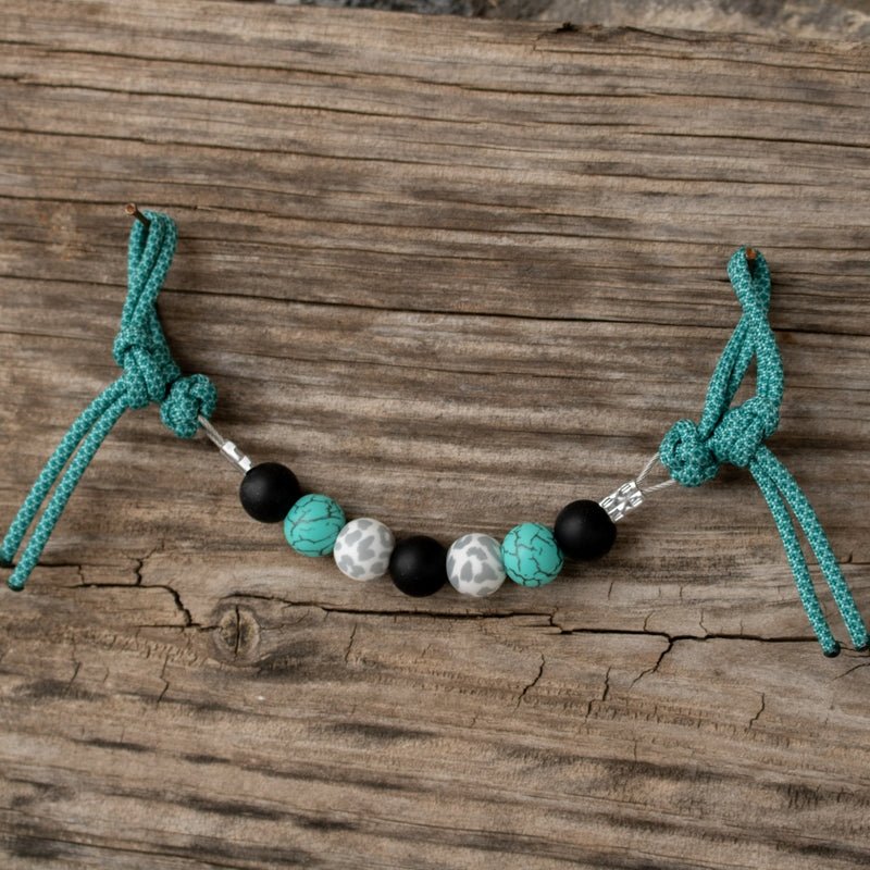 NRS Turquoise Snow Leopard Silicone Beaded Curb Strap