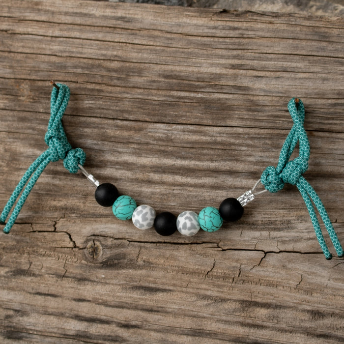 NRS Turquoise Snow Leopard Silicone Beaded Curb Strap