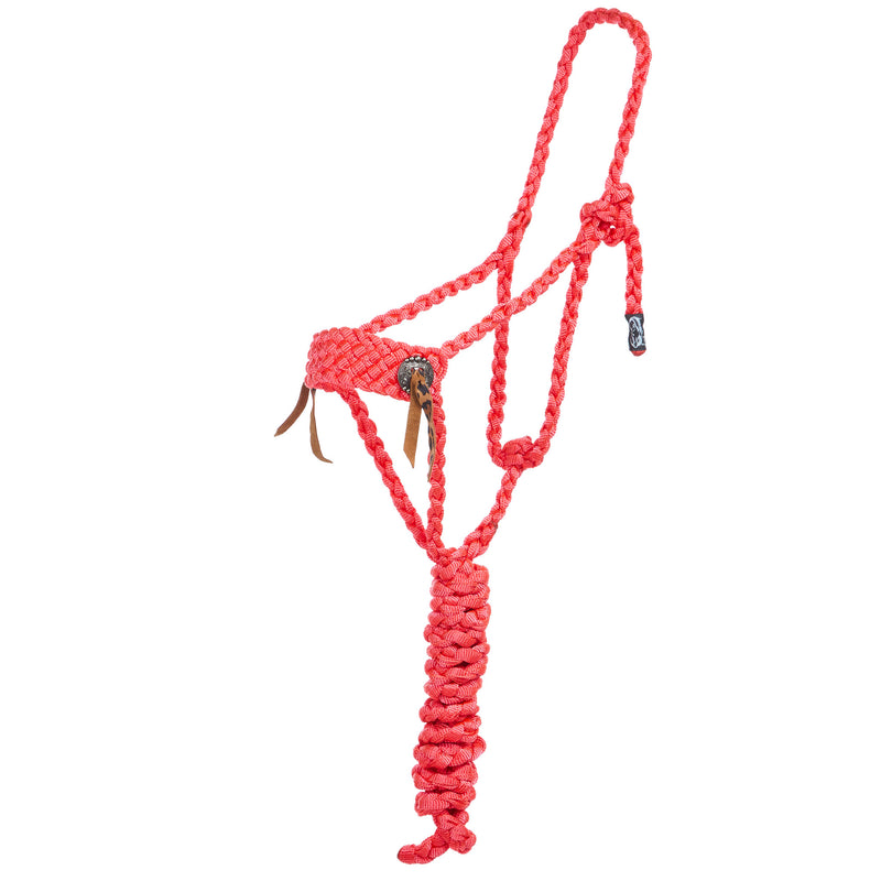 Special C Muletape Halter and 8ft Lead Rope with Slotted Concho Leopard Strings
