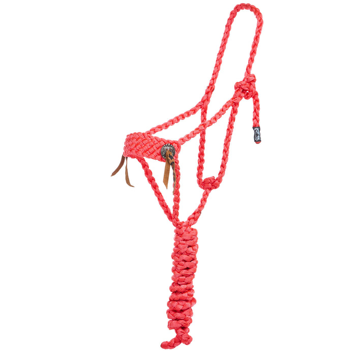 Special C Muletape Halter and 8ft Lead Rope with Slotted Concho Leopard Strings