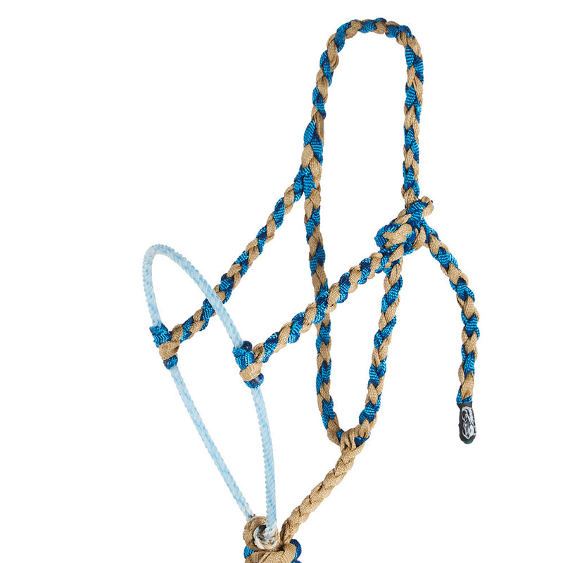 Special C Muletape Sand and Royal Blue Lariat Rope Nosebnd Muletape Halter