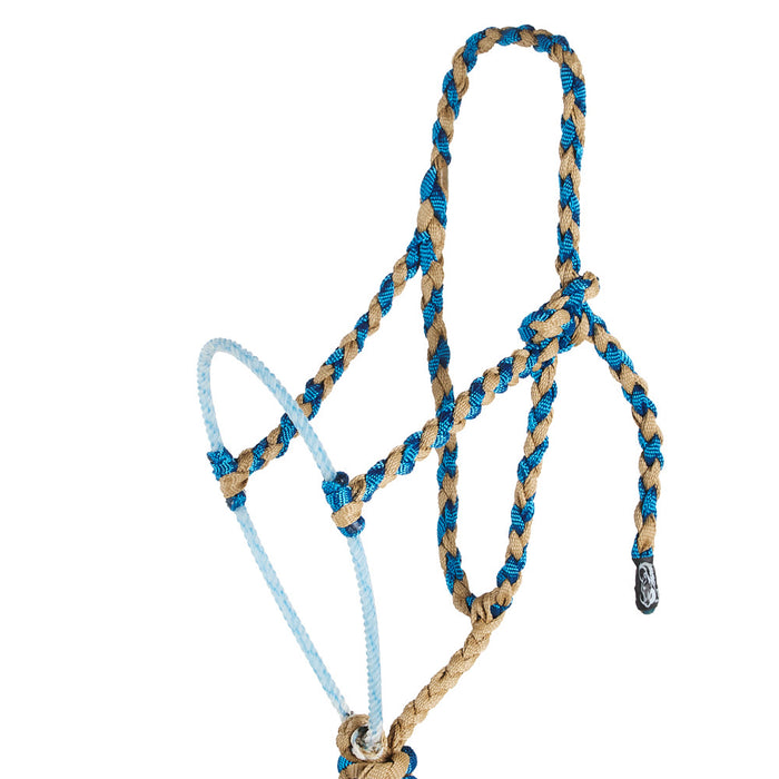 Special C Muletape Sand and Royal Blue Lariat Rope Nosebnd Muletape Halter