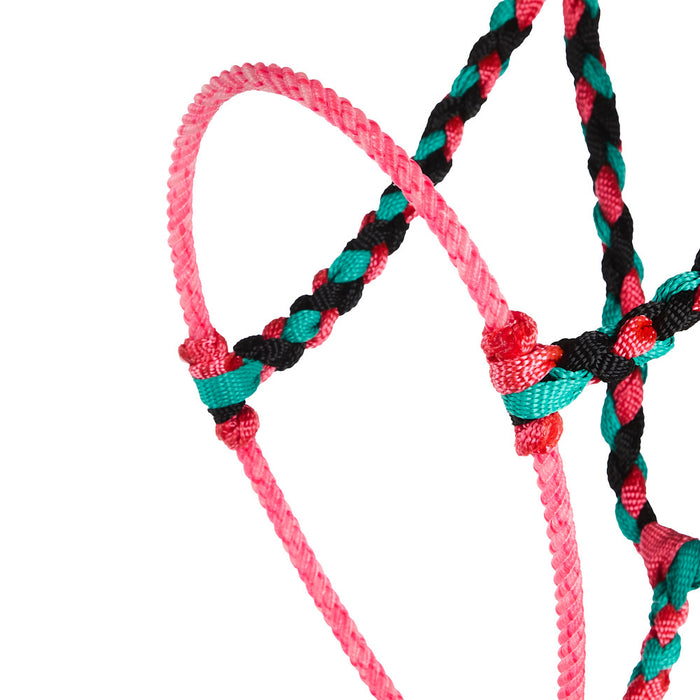 Special C Muletape Black, Pink and Teal Lariat Rope Noseband Muletape Halter
