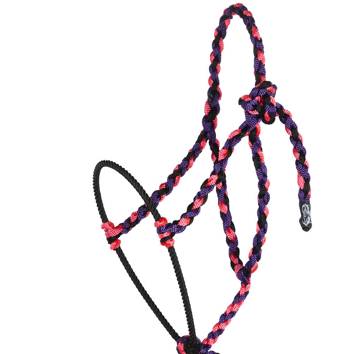 Special C Muletape Purple, Pink and Black Lariat Rope Noseband Muletape Halter