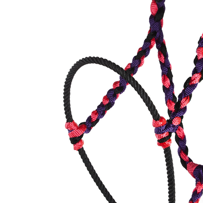 Special C Muletape Purple, Pink and Black Lariat Rope Noseband Muletape Halter
