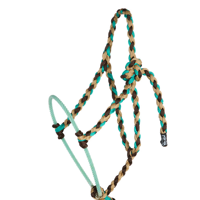 Special C Muletape Sand, Chocolate and Teal Lariat Rope Noseband Muletape Halter
