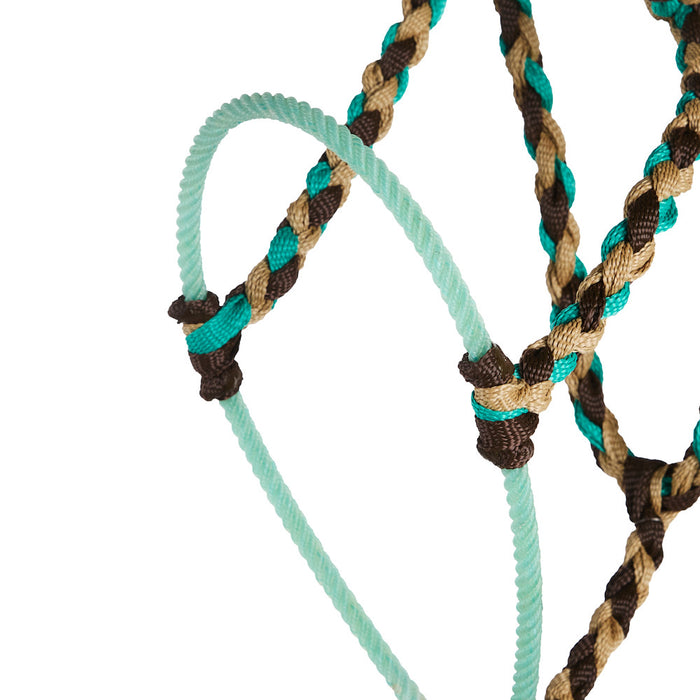 Special C Muletape Sand, Chocolate and Teal Lariat Rope Noseband Muletape Halter