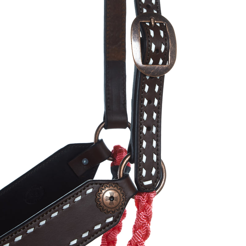 Special C Muletape Shotgun Rope Nose Pink Halter with 8ft attached lead