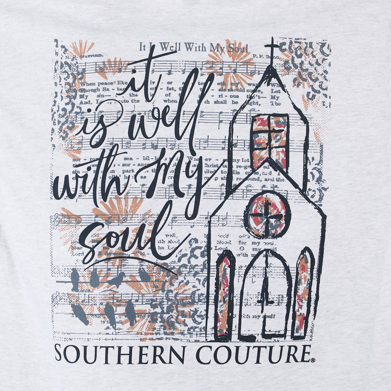 Southern Couture Women's It Is Well Sheet Music Tee Shirt