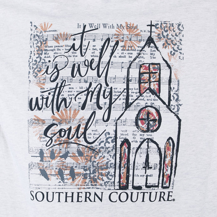 Southern Couture Women's It Is Well Sheet Music Tee Shirt