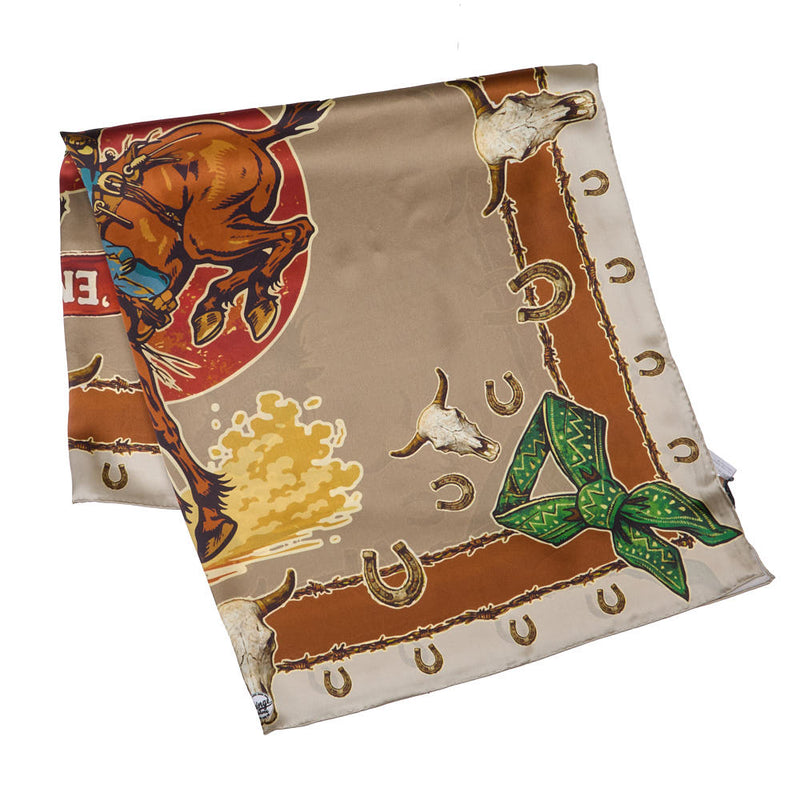 Fringe Scarves Brown Ride 'Em Cowboy Long Tall