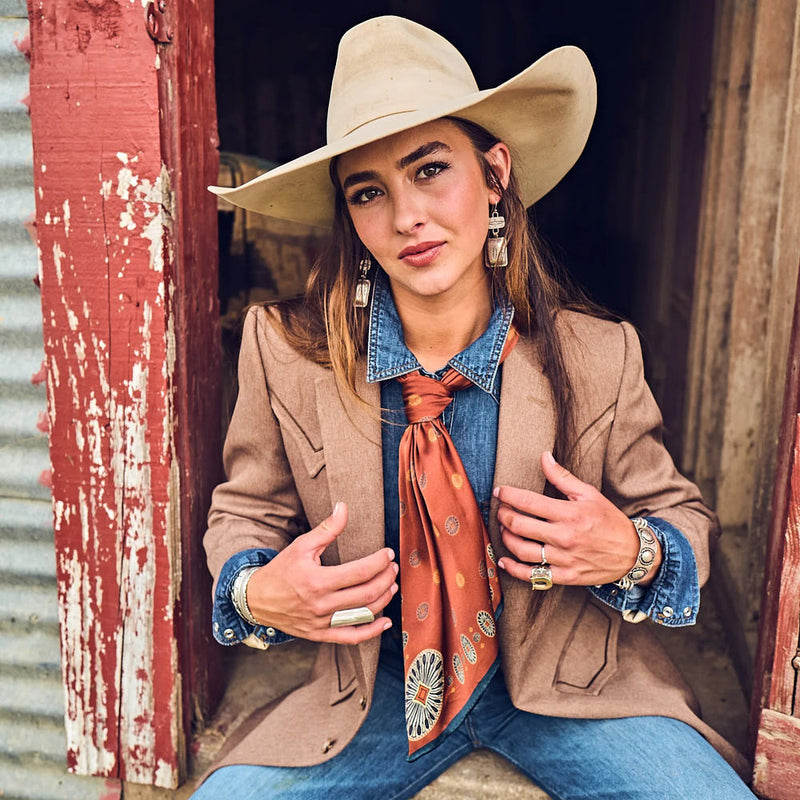 Fringe Scarves Rust San Miguel Long Tall