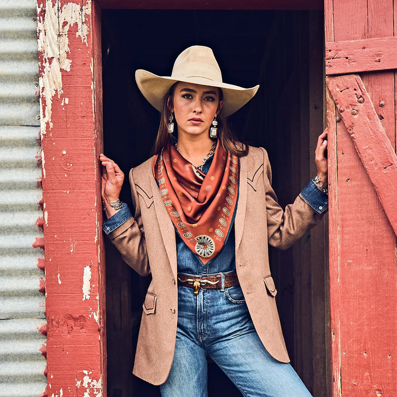 Fringe Scarves Rust San Miguel Long Tall