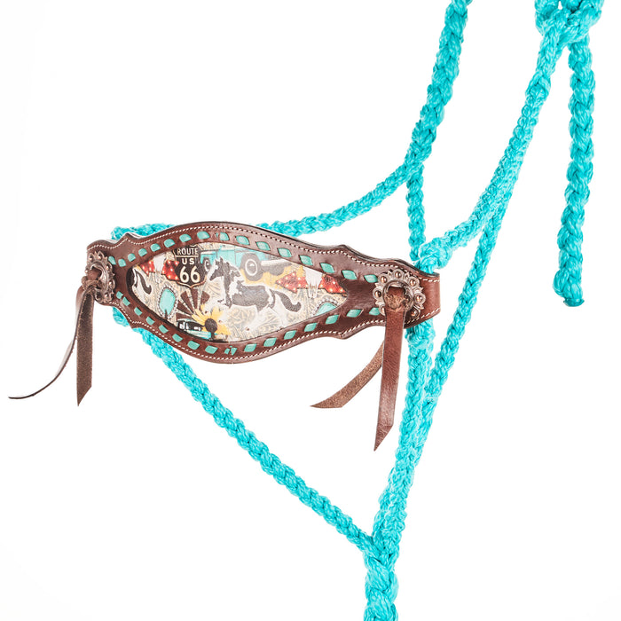 Schulz Equine Route 66 Bronc Noseband Braided Rope Horse Halter