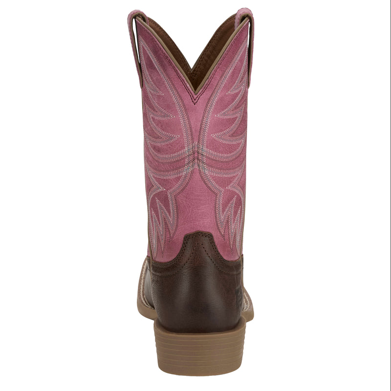 Justin Boot Company Womens Brown Water Buffalo Vamp 11In Pink Buffalo Top Cowgirl Boot