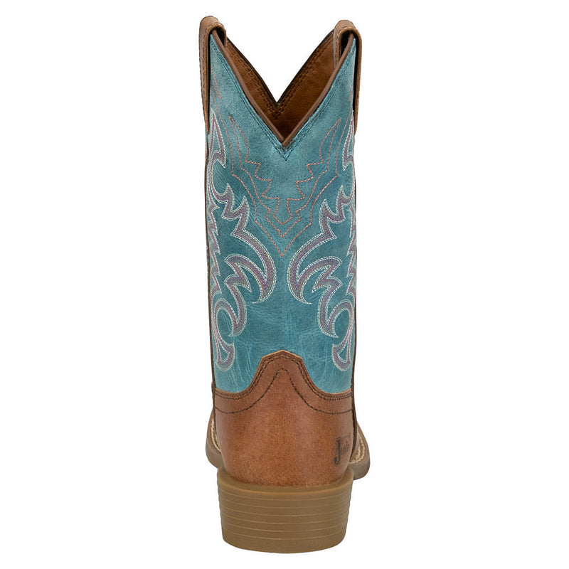 Justin Boot Company Women's Della Brown Water Buffalo Vamp 11in Turquoise Top Boot