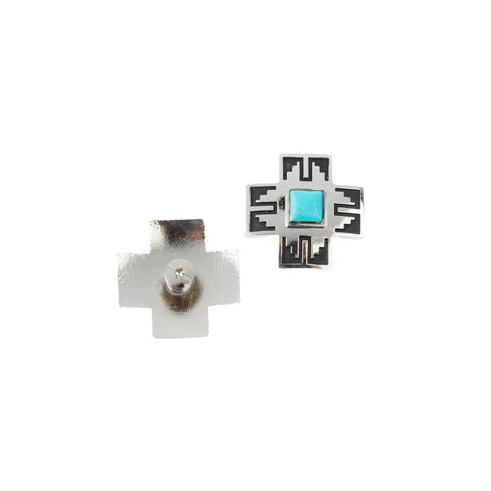Schulz Equine 2 Pack 1.5in Silver Aztec Cross Screwback Conchos