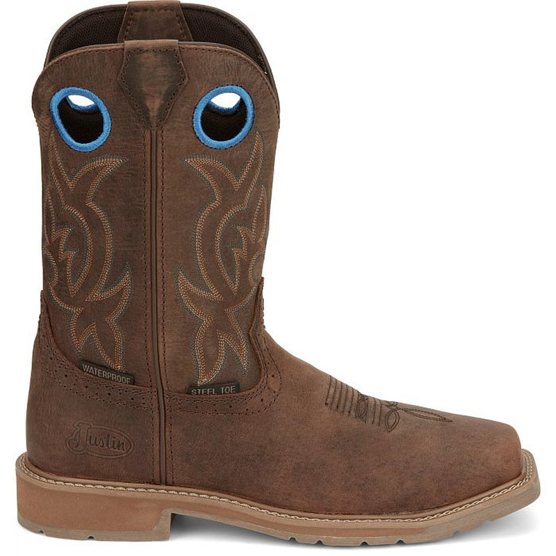 Justin Boots Mens All Around 11in Top Steel Square Toe Work Boot