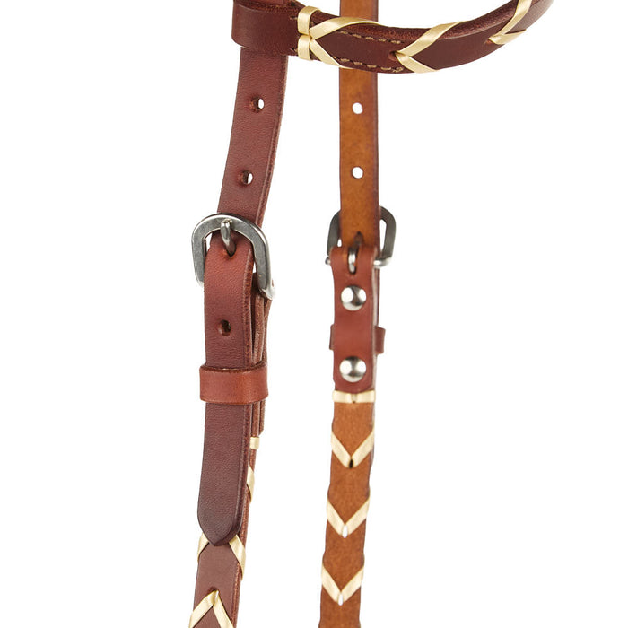 Rafter T Ranch Company Metallic Gold Laced Single Ear Headstall