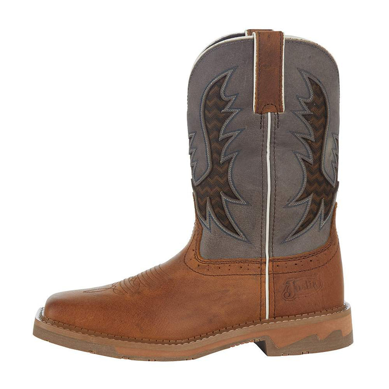 Justin Boot Company Men's Stampede Bolt Redwood Water Buffalo 11in Top Independence Boot