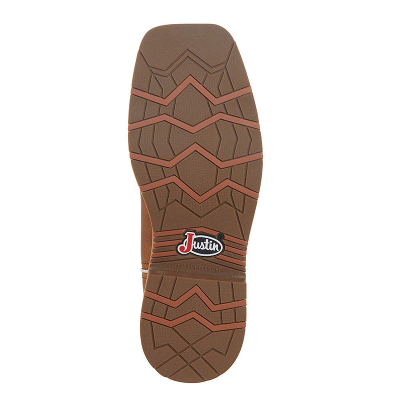 Justin Boot Company Men's Stampede Bolt Redwood Water Buffalo 11in Top Independence Boot